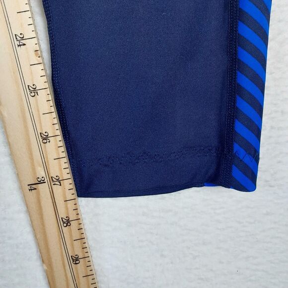 Athleta Women’s Blue Stripe Mesh Pocket Athletic Leggings Size XL Nylon Blend - Picture 7 of 10